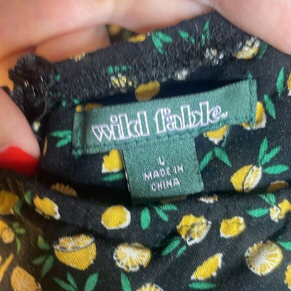 Wild Fable Drop Waist a tie Back Lemon Print Sundress Large - Picture 7 of 8